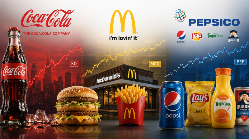 Dividendové portfolio společností Coca-Cola, McDonald's a PepsiCo